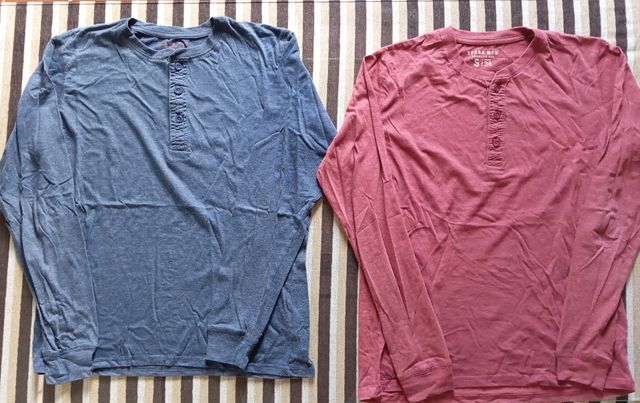 2 Camisetas Hombre Talla S - Azul y Burdeos 