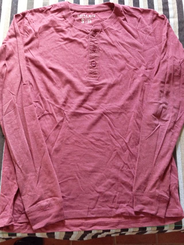 2 Camisetas Hombre Talla S - Azul y Burdeos 