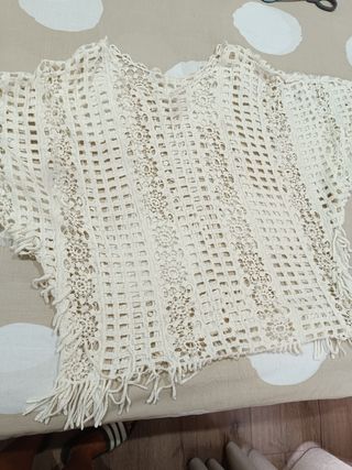 Top crochet beige - Talla única
