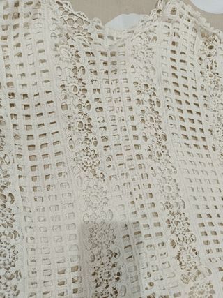 Top crochet beige - Talla única