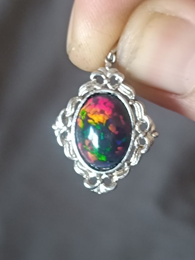 Colgante ópalo natural Smoked etíope