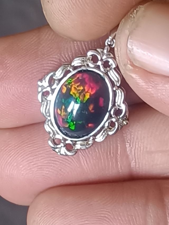 Colgante ópalo natural Smoked etíope