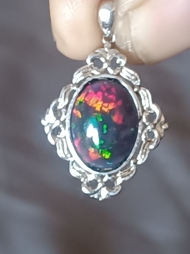 Colgante ópalo natural Smoked etíope