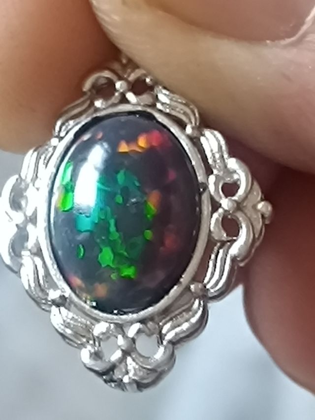 Colgante ópalo natural Smoked etíope