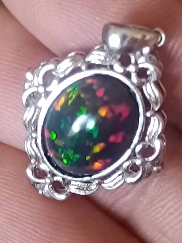 Colgante ópalo natural Smoked etíope