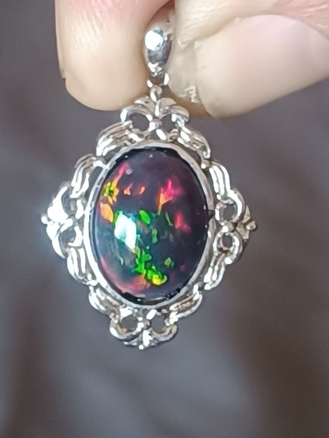 Colgante ópalo natural Smoked etíope