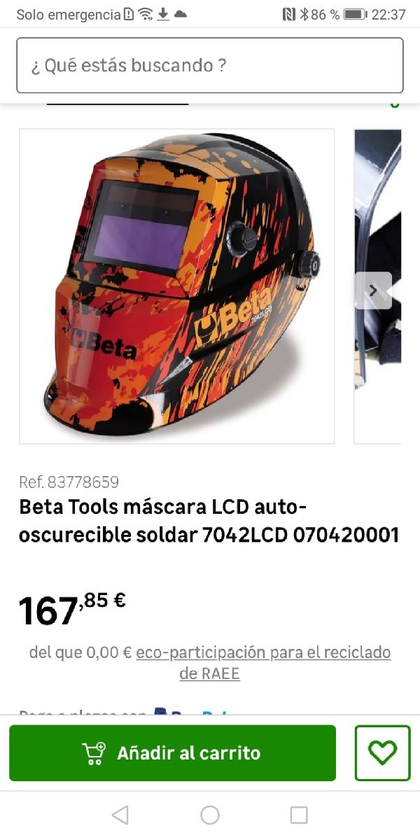 Máscara de Soldar Auto Oscurecible Beta 7042LCD.