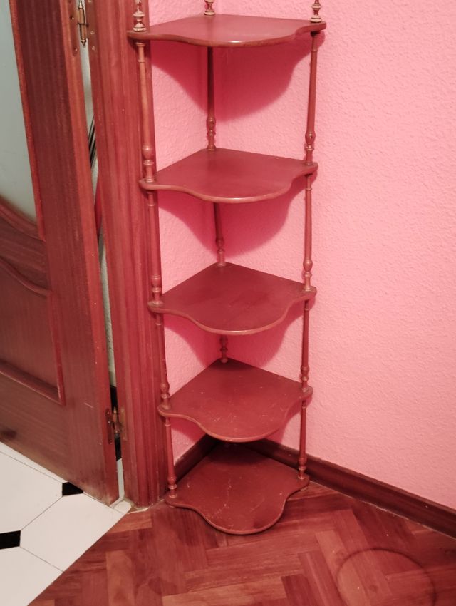 Estantería rinconera madera marrón