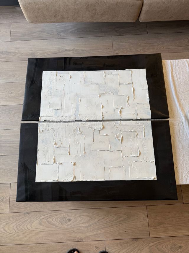 Cuadro abstracto ultra moderno l blanco y negro