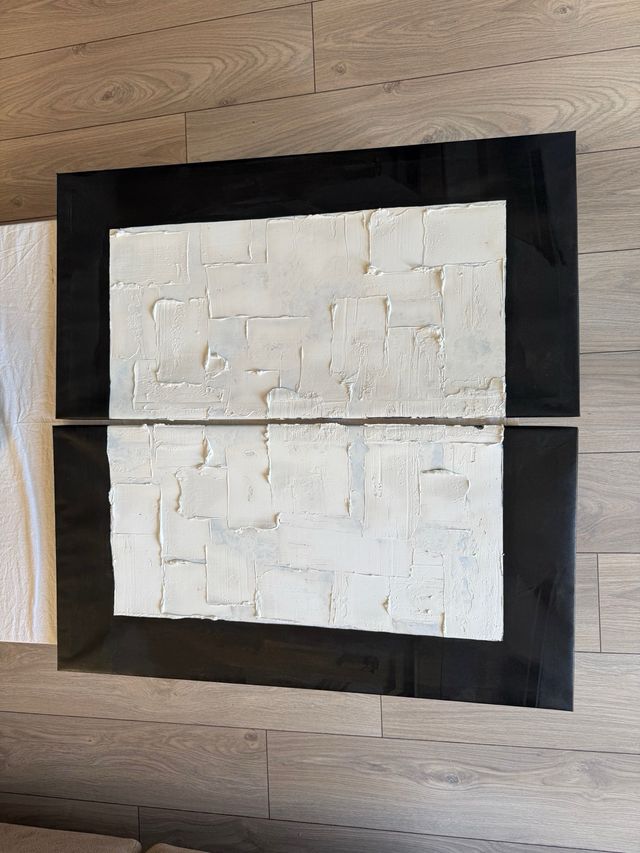 Cuadro abstracto ultra moderno l blanco y negro