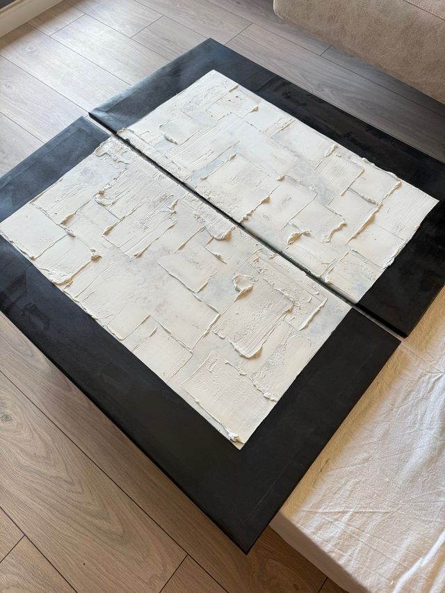 Cuadro abstracto ultra moderno l blanco y negro