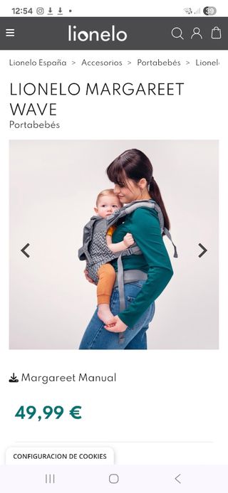 Mochila porteo bebé Lionelo Margreet