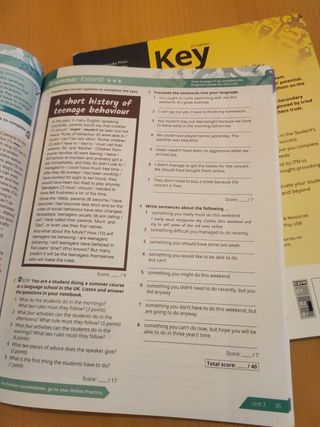 Key to Bachillerato 1. Support &Extend pack. 2 ...