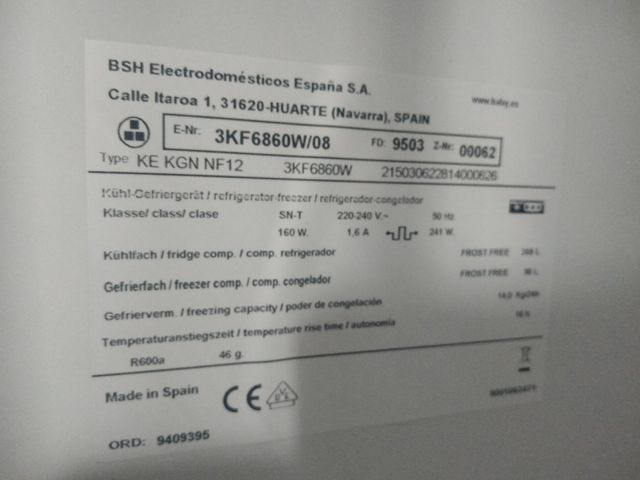 Frigorífico Balay 3KF6860W