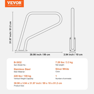 Corrimano per Piscina 990 x 812 mm Ringhiera per P