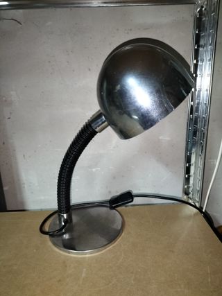 Lampara Vintage Metalica Plateada + Flexo