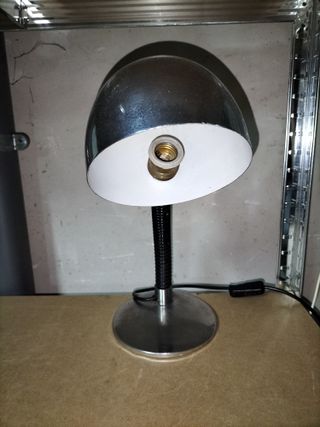 Lampara Vintage Metalica Plateada + Flexo