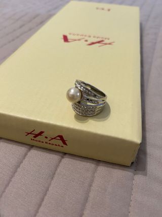 Anillo H.A Moda España Plata Perla