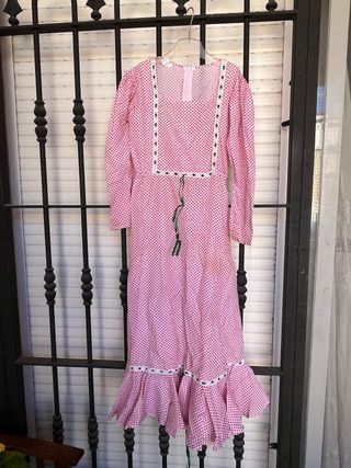 Vestido chulapa lunares rosa