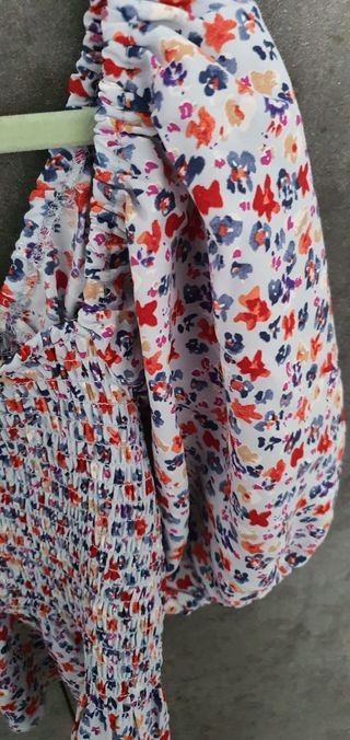 Top fruncido flores - Talla M