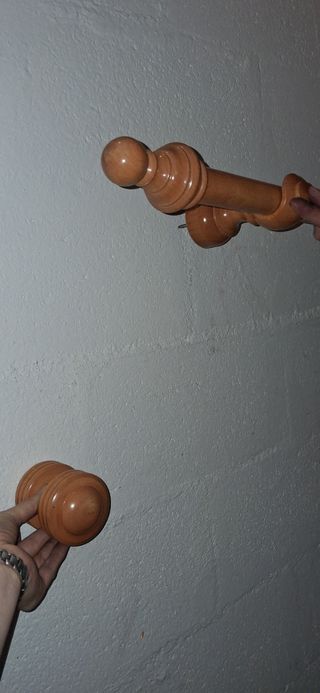 Barra cortina madera.