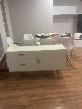 Cómoda blanca - Mueble salón solo un rasguño