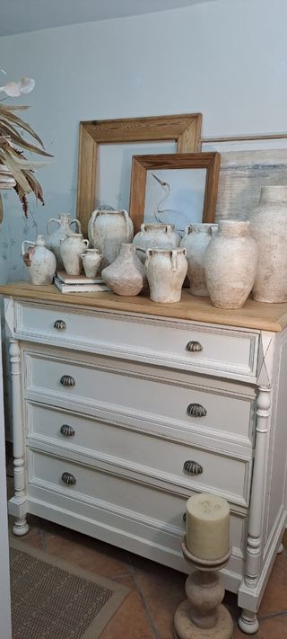 Cómoda madera blanca 5 cajones