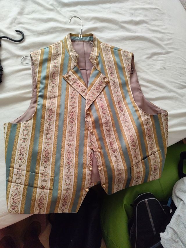 Chaleco Fallero L - Beige/Azul y.52