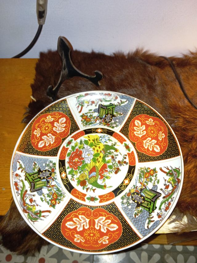 Plato antiguo,porcelana china marroqui,Taous