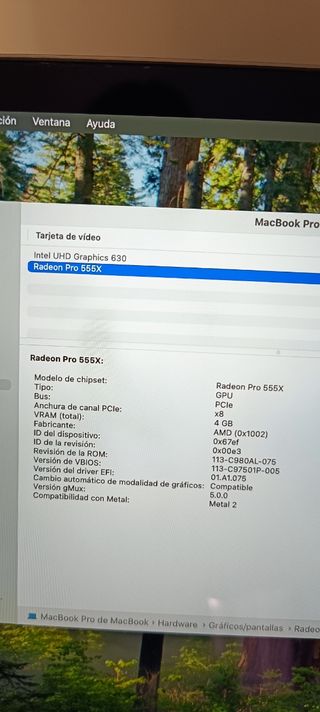 MacBook Pro 15 2019 i7 16gb Gráfica 4gb Touch Bar
