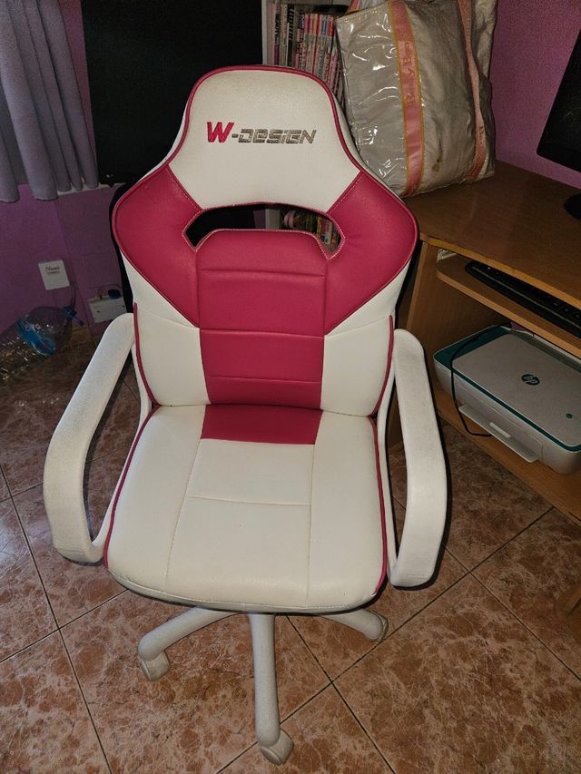 Silla Gamer W-Design Rosa y Blanca