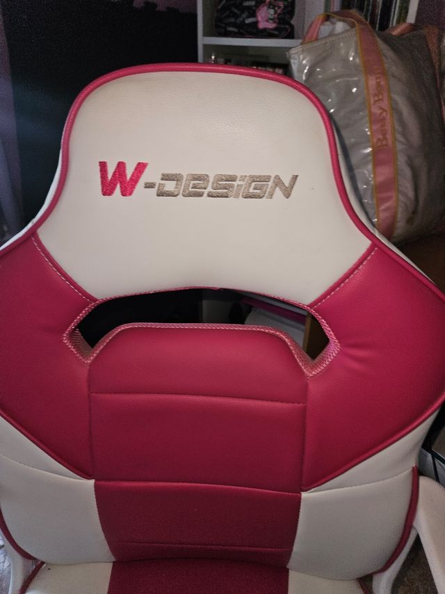 Silla Gamer W-Design Rosa y Blanca