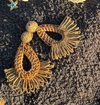 Pendientes rafia - artesanales