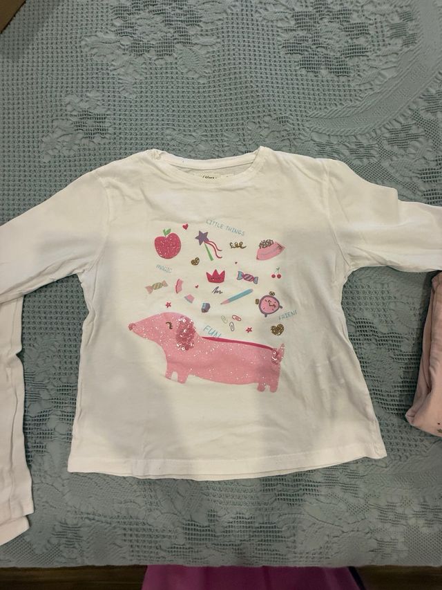 pack Camisetas niña manga larga, talla 7-8.
