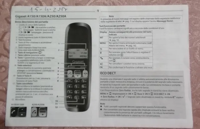 Gigaset A150H Telefono Senza Fili