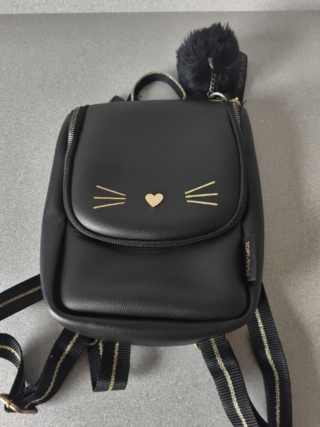 Mochila TopModel negra - Gato