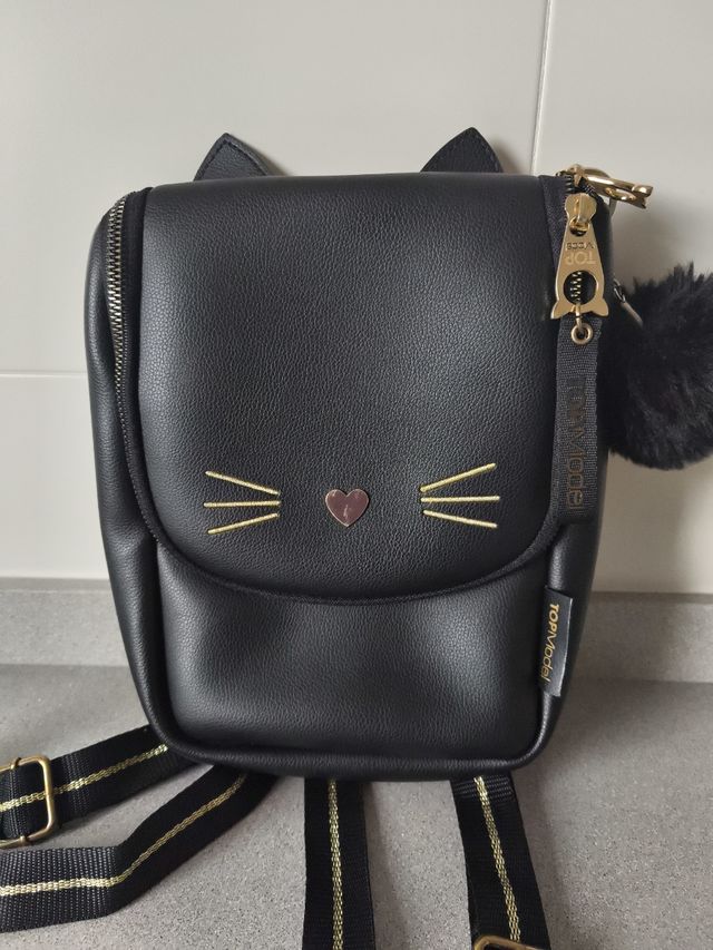 Mochila TopModel negra - Gato