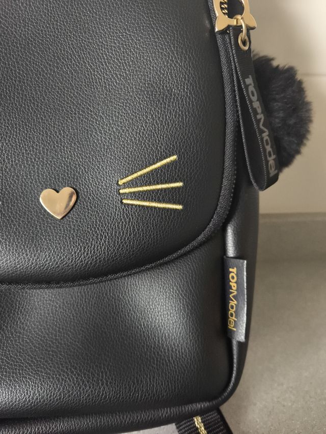 Mochila TopModel negra - Gato