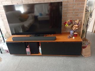 Mueble TV madera - Negro/Marrón