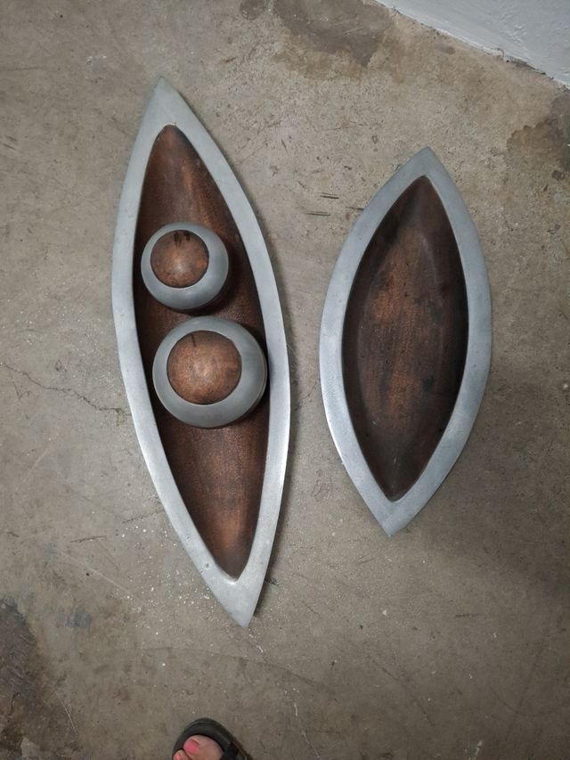 Bandejas decorativas - marrón y plata