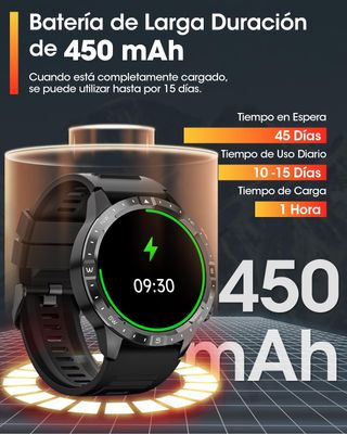 Smartwatch Deportivo 70+ Modos Hombre AMOLED IP68.