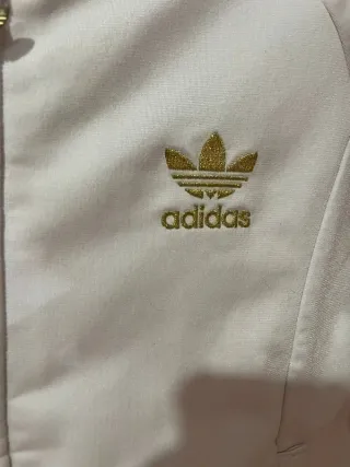 Chaqueta Adidas Blanca Dorada Vintage Talla XL