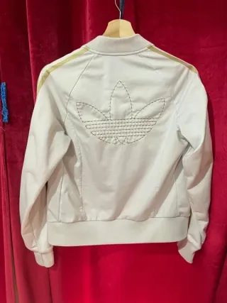 Chaqueta Adidas Blanca Dorada Vintage Talla XL