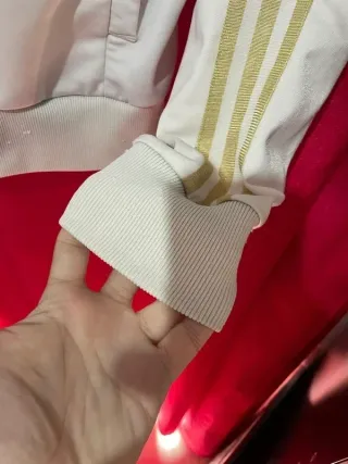 Chaqueta Adidas Blanca Dorada Vintage Talla XL