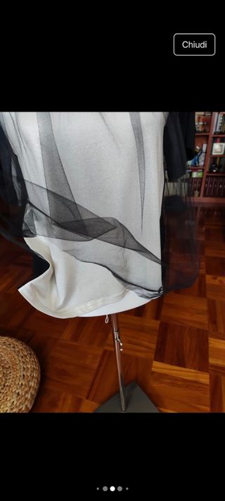 Blusa nera e bianca - Organza