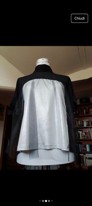 Blusa nera e bianca - Organza