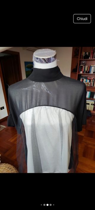 Blusa nera e bianca - Organza