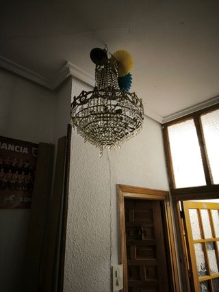 Lampara Cristal Vintage Dorada