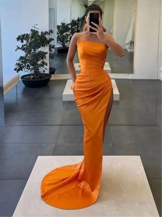 Vestido largo naranja