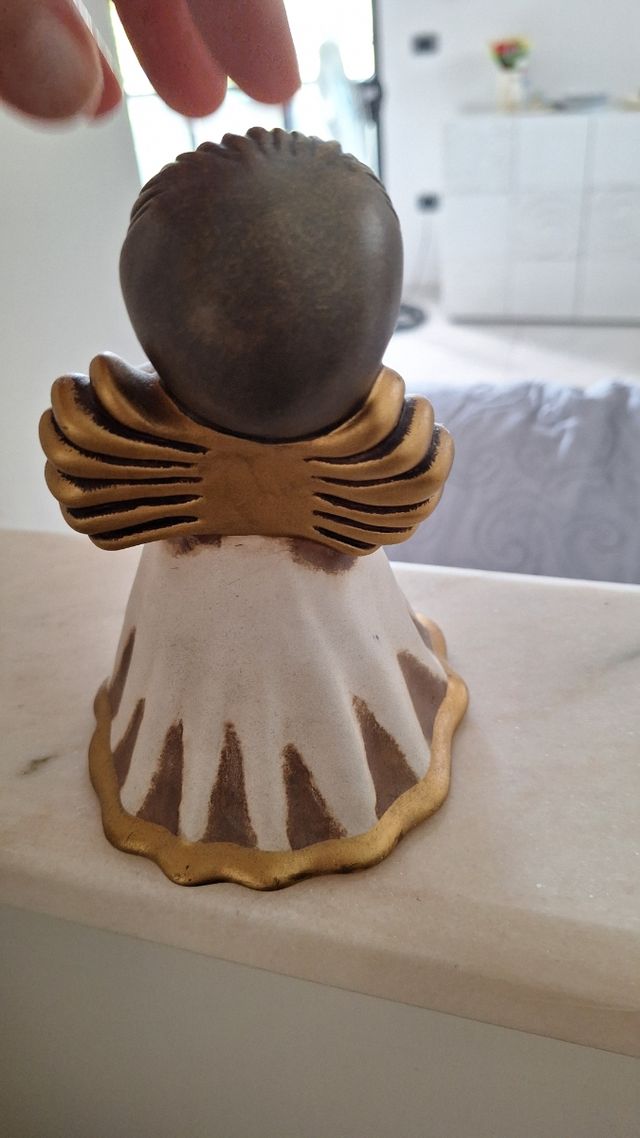Angelo in porcellana - bianco e oro